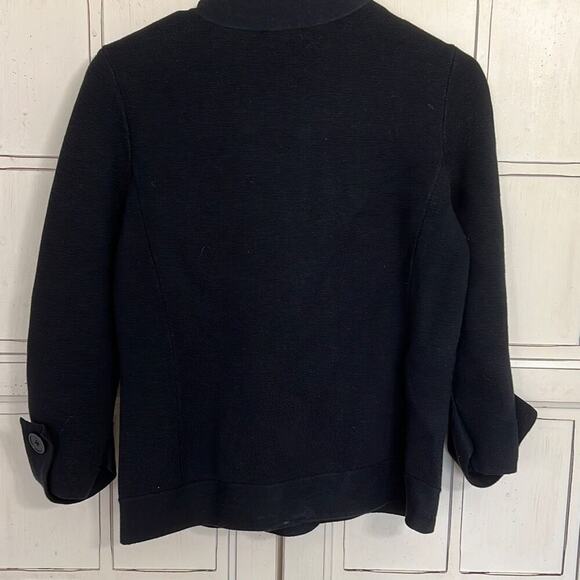 NWT Talbots size PM black button down jacket blazer sweater - Picture 3 of 4